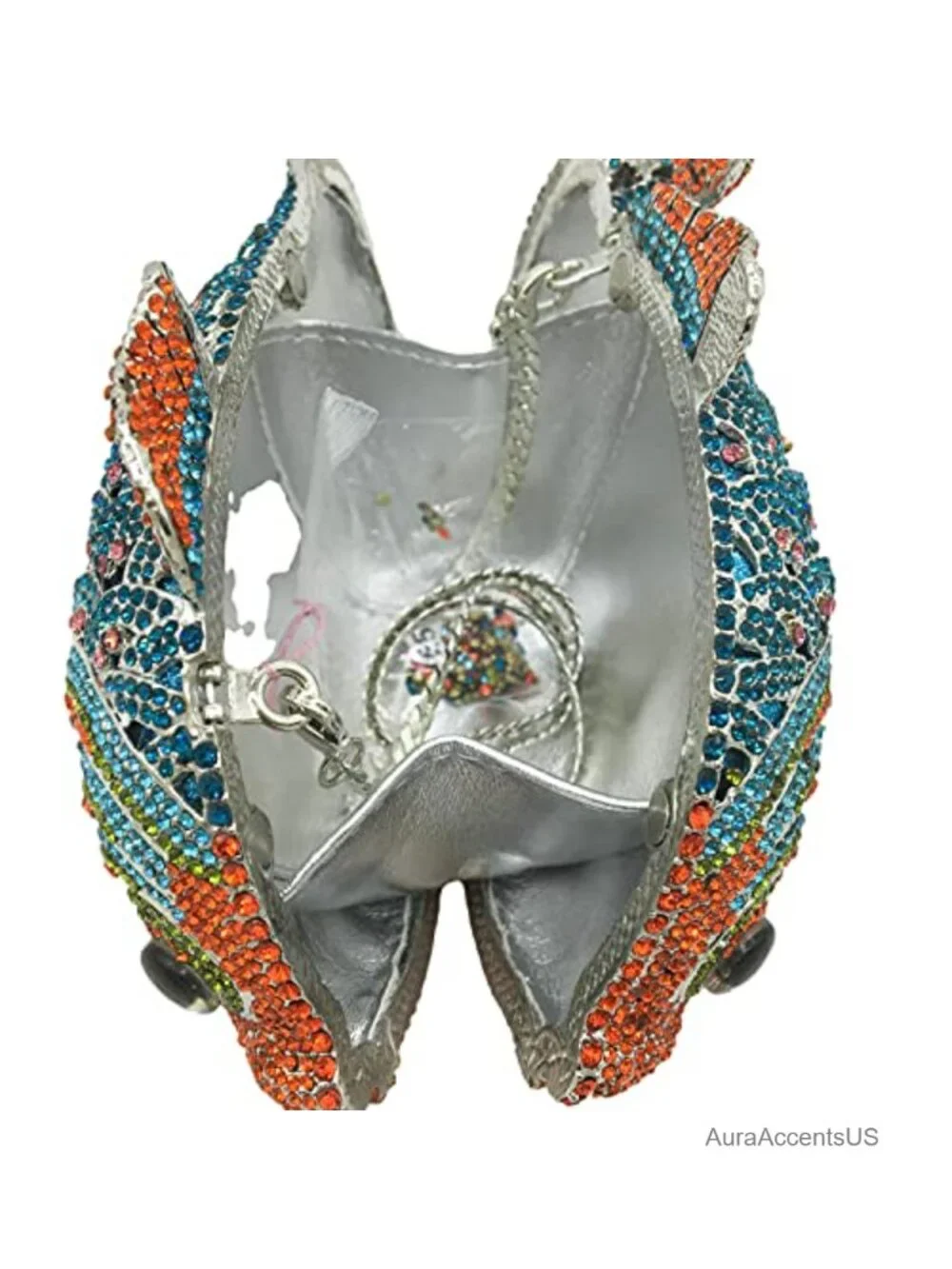Handcrafted Crystal Fish Clutch Evening Bag for Women Wedding Prom Party